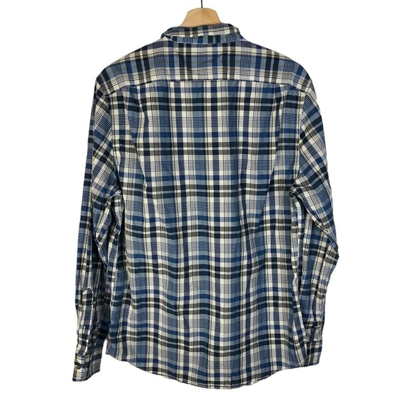 Nautica Blue & White Plaid Long Sleeve Button Down M - Picture 2 of 4